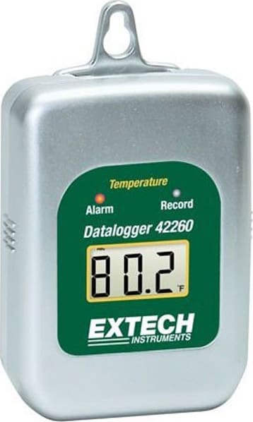 Data Logger Extech 42270 Temperature Dataloggers - Max Temperature: 185 F, Min Temperature: -40 F, Power Source: Battery