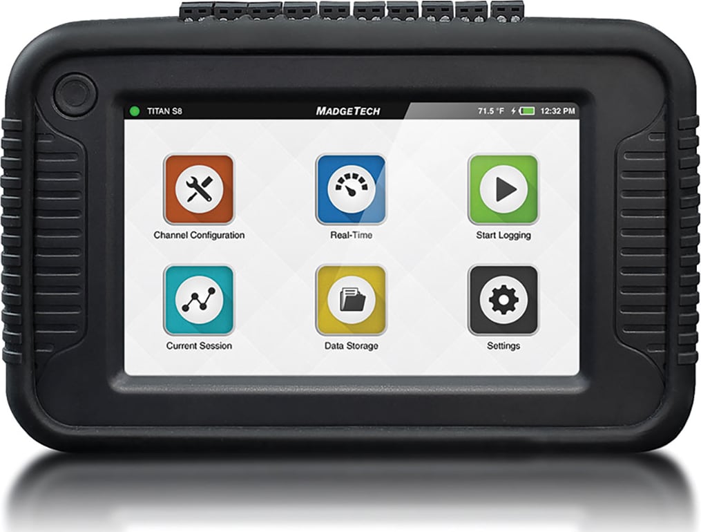 Data logger Madgetech Titan S8 8 Channel, Portable Data Acquisition Logger with 5 inch Touch Screen