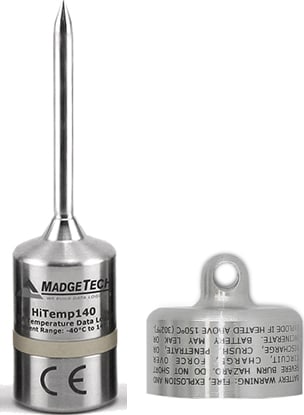 Data Logger Madgetech HiTemp140-2-KR - 140°C Temperature Data Logger with a 2 inch probe w/ Key Ring Bottom