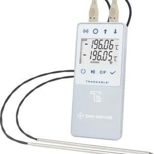 Data Logger Oakton 18001-09 Digi-Sense Liquid Nitrogen Data Logger with TraceableLIVE Wireless Capability and Calibration; 2 SS Probes