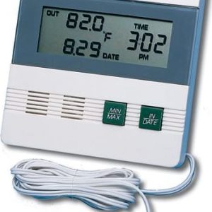 Data Logger General DTR900 Indoor/Outdoor Digital Recording Thermometer Clock with Date, Time & Memory