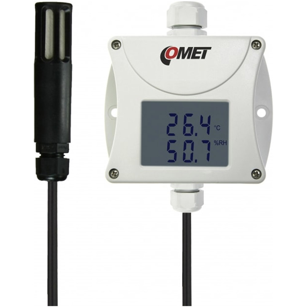 Data Logger Comet T3611-2 - Web Sensor with PoE, Remote Thermometer Hygrometer with Ethernet Interface, Cable 2m