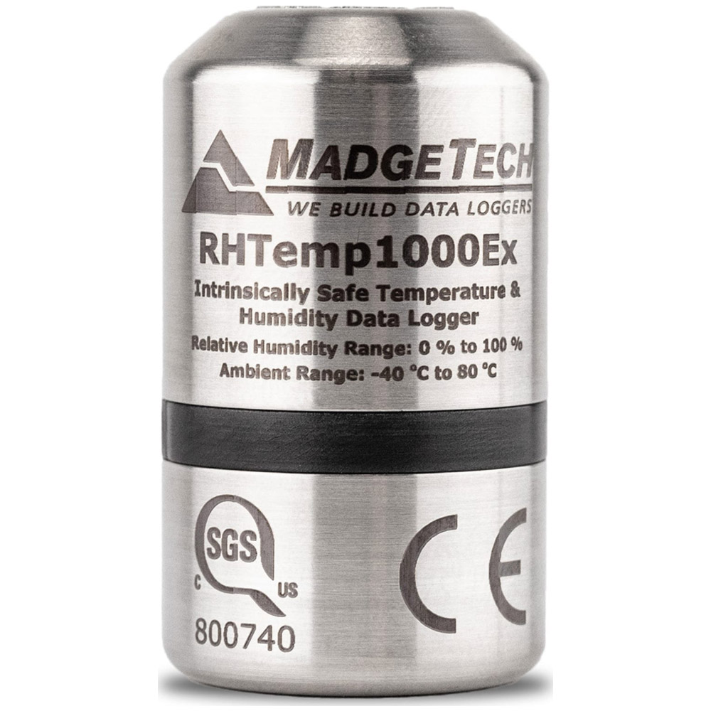 Data Logger Madgetech RHTemp1000Ex Intrinsically Safe Temperature and Humidity with Stainless Steel Enclosure