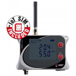 Data Logger Comet U3121Msim - IoT Wireless Temperature and Humidity Datalogger for External Probe, GSM Modem, Flat Rate SIM Card