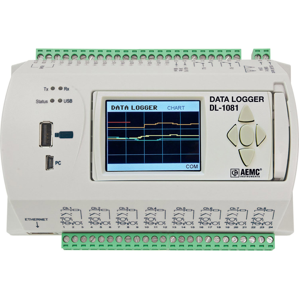 Data Logger AEMC DL-1081 - Data Logger Model DL-1081 (8 Analog to 8 Digital Channel, Display)