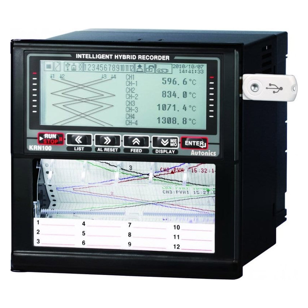 Data Logger Autonics KRN100-10003-00-0S 100mm Hybrid Recorder