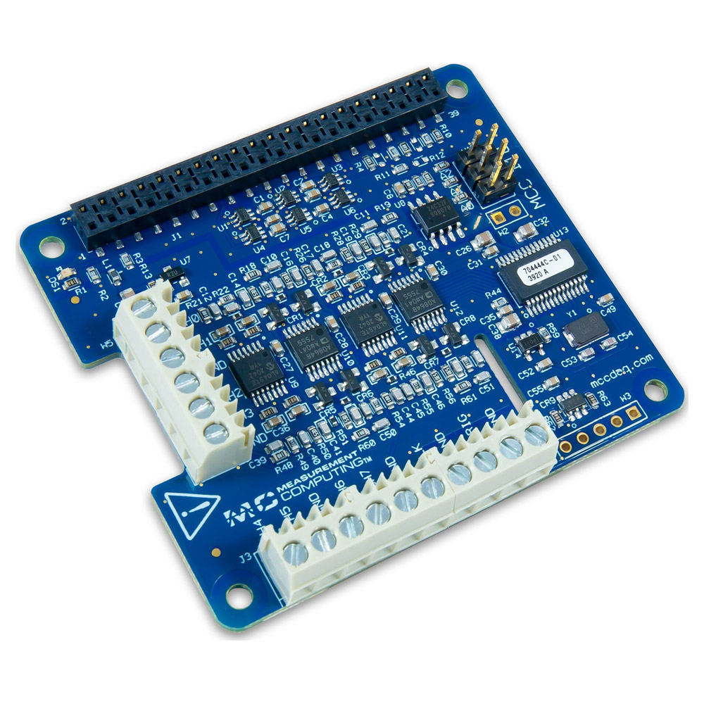 Data Logger Digilent MCC 118 - 12-Bit, 8-Channel Voltage Measurement DAQ HAT for Raspberry Pi