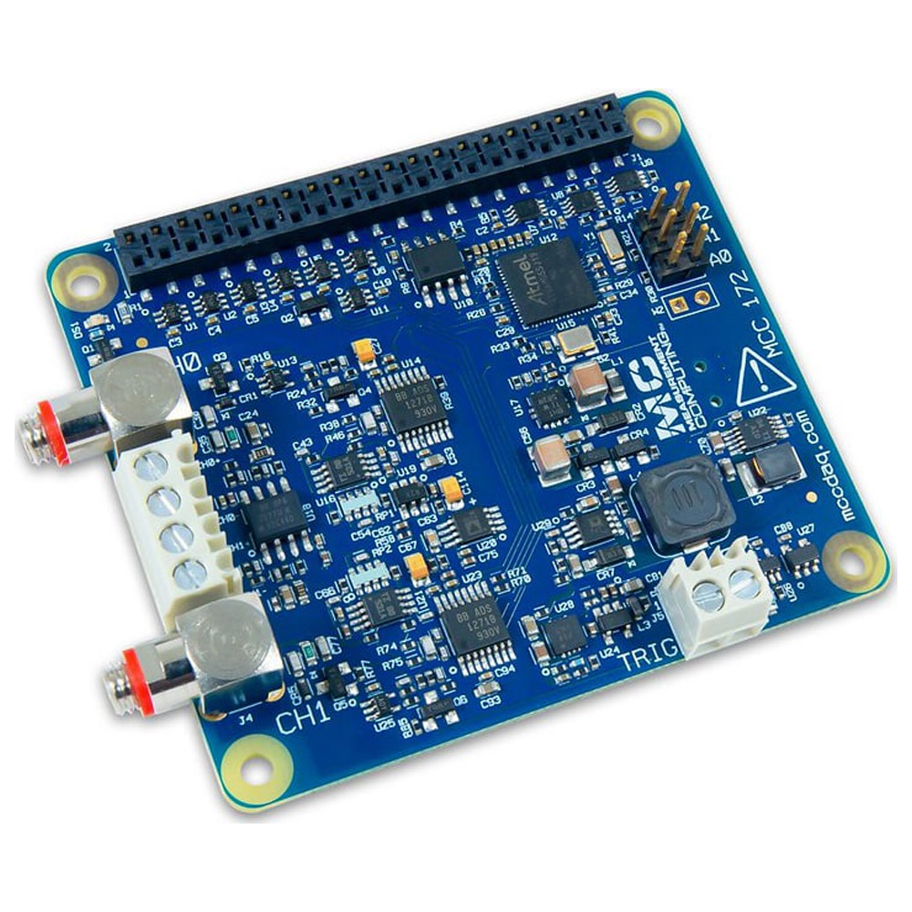 Data Logger Digilent MCC 172 - 24-Bit IEPE Measurement DAQ HAT for Raspberry Pi