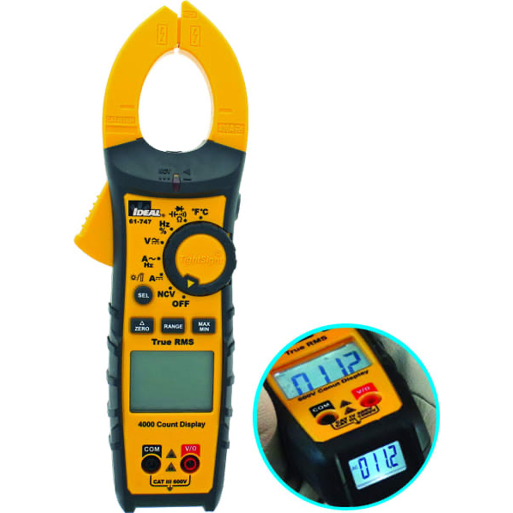 Multímetro de gancho Ideal 61-747 - 400A AC/DC TRMS TightSight Clamp Meter